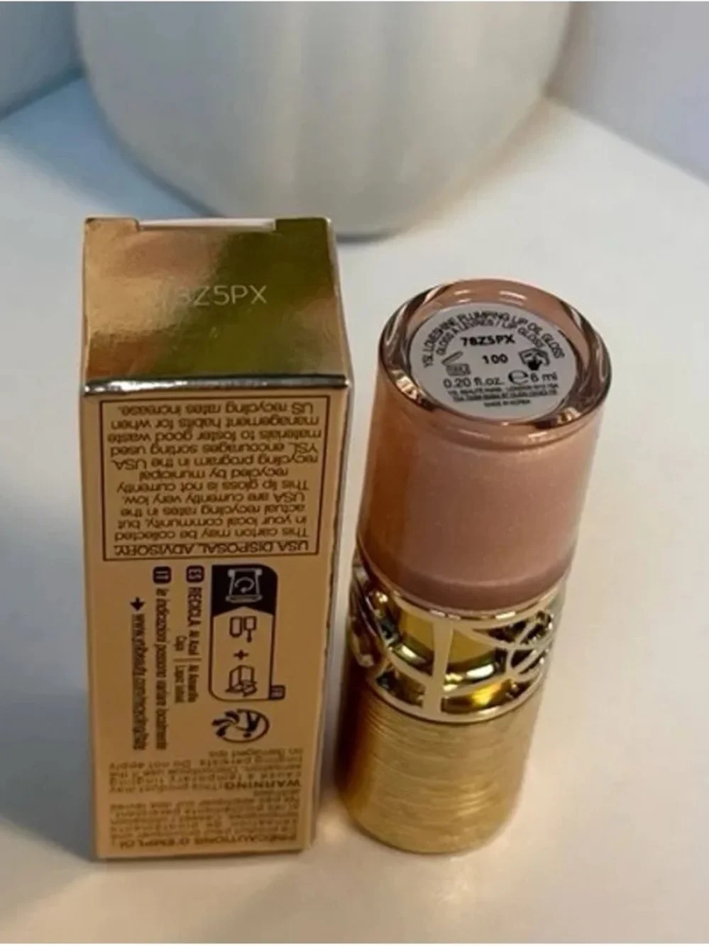 Yves Saint Laurent Lip Oil Gloss Collector - Nude Pink with Gold Cap